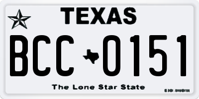 TX license plate BCC0151