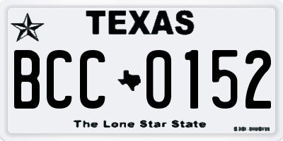 TX license plate BCC0152