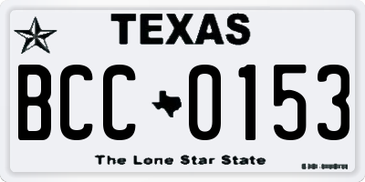 TX license plate BCC0153
