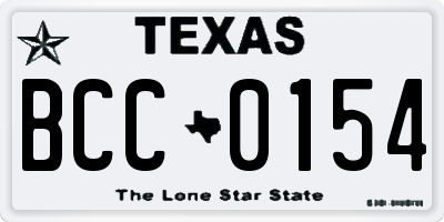 TX license plate BCC0154