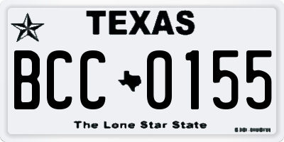 TX license plate BCC0155