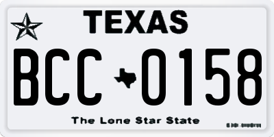 TX license plate BCC0158