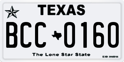 TX license plate BCC0160