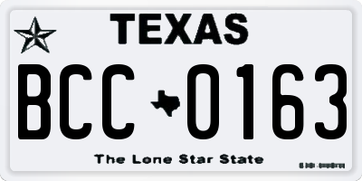 TX license plate BCC0163