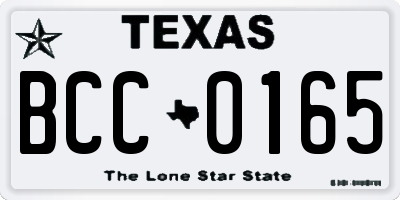 TX license plate BCC0165