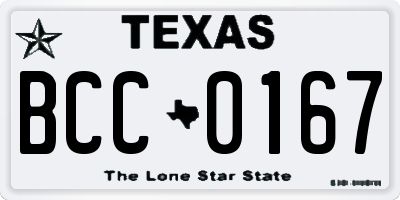 TX license plate BCC0167