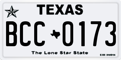 TX license plate BCC0173