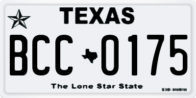 TX license plate BCC0175