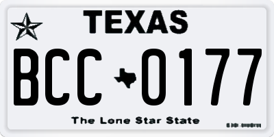 TX license plate BCC0177