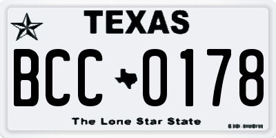 TX license plate BCC0178