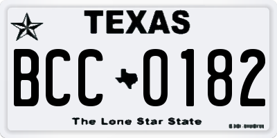 TX license plate BCC0182