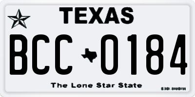 TX license plate BCC0184