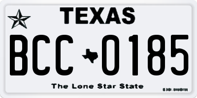 TX license plate BCC0185