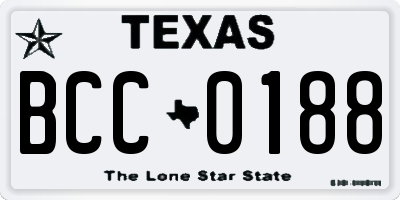 TX license plate BCC0188