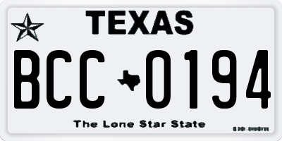 TX license plate BCC0194