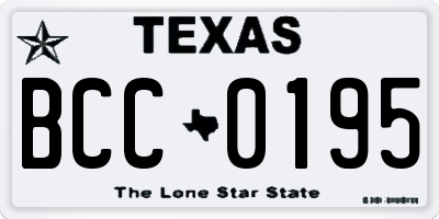 TX license plate BCC0195