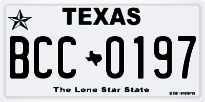 TX license plate BCC0197
