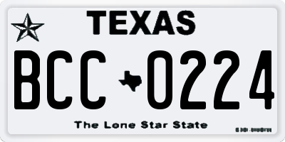 TX license plate BCC0224