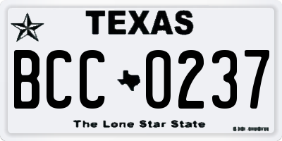 TX license plate BCC0237