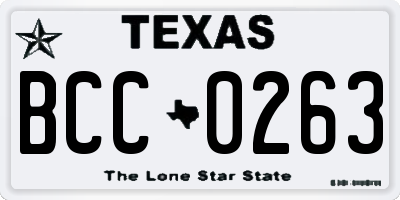 TX license plate BCC0263