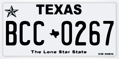 TX license plate BCC0267