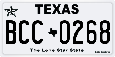 TX license plate BCC0268