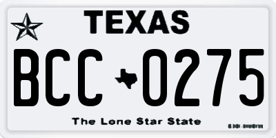 TX license plate BCC0275