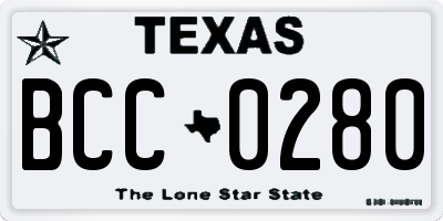 TX license plate BCC0280