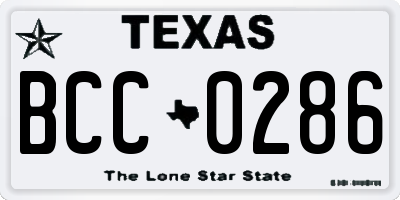 TX license plate BCC0286