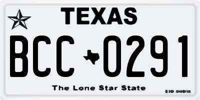 TX license plate BCC0291