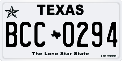 TX license plate BCC0294