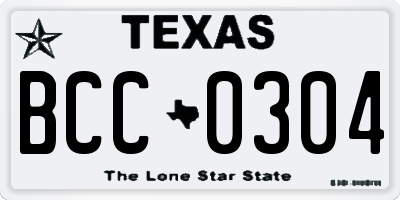 TX license plate BCC0304