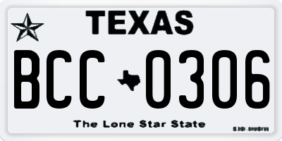 TX license plate BCC0306