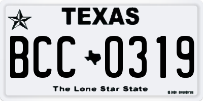 TX license plate BCC0319