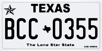 TX license plate BCC0355