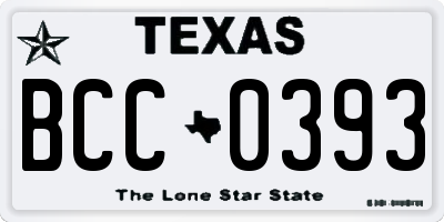 TX license plate BCC0393