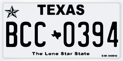TX license plate BCC0394