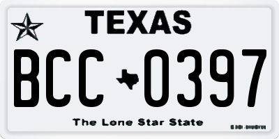 TX license plate BCC0397