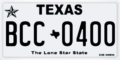 TX license plate BCC0400
