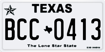 TX license plate BCC0413