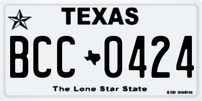 TX license plate BCC0424