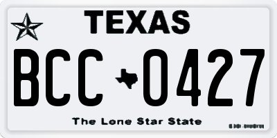 TX license plate BCC0427