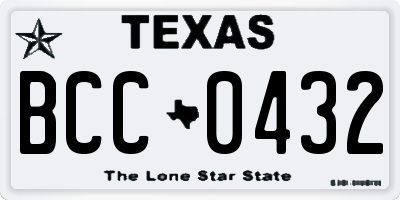TX license plate BCC0432