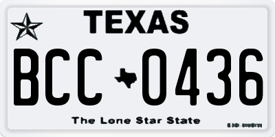 TX license plate BCC0436