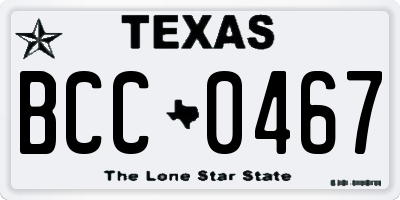 TX license plate BCC0467