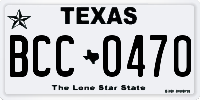 TX license plate BCC0470