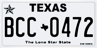 TX license plate BCC0472