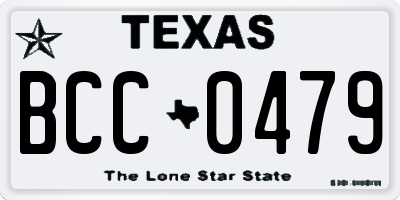TX license plate BCC0479
