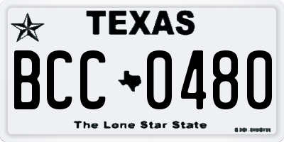 TX license plate BCC0480