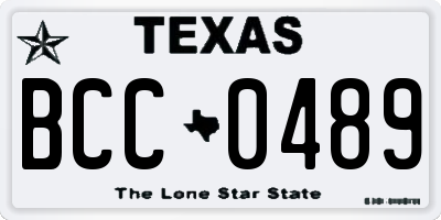 TX license plate BCC0489